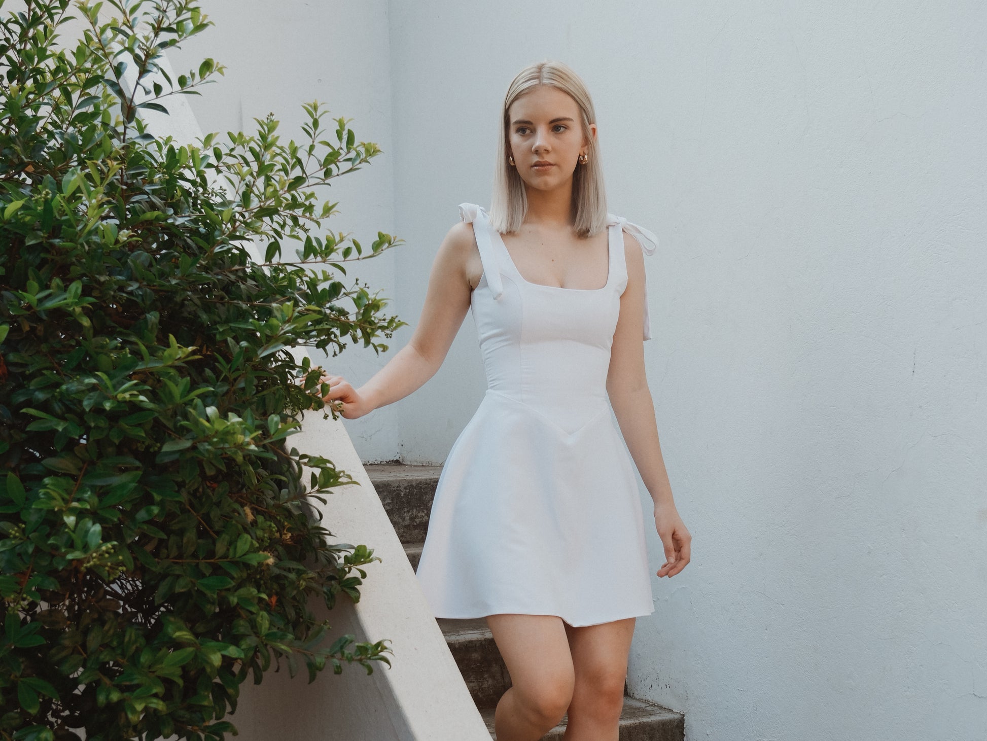 Sophia kitchen tea dress front white