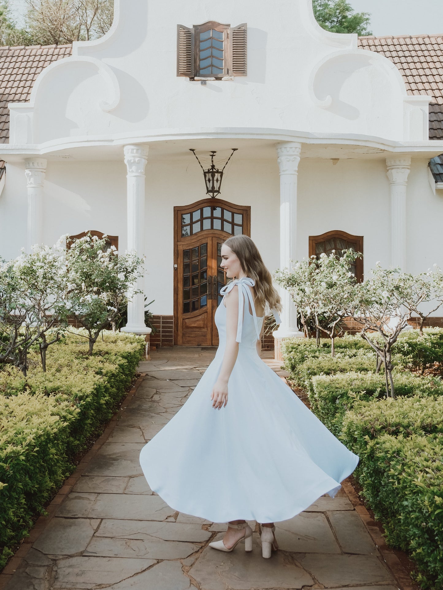 Sophia kitchen tea dress white long front